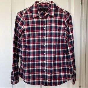 Banana Republic Factory Plaid flannel. Button up.Petite Small. Soft wash
